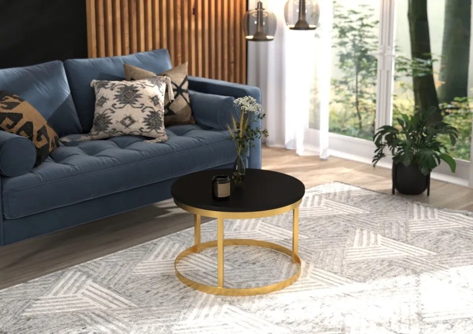 Măsuță de cafea RINEN, ADRK Furniture (Culoare: Negru / Negru)