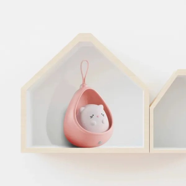 Corp de iluminat LED de orientare pentru cu senzor pentru copii KITTY LED/0,5W/5V USB roz