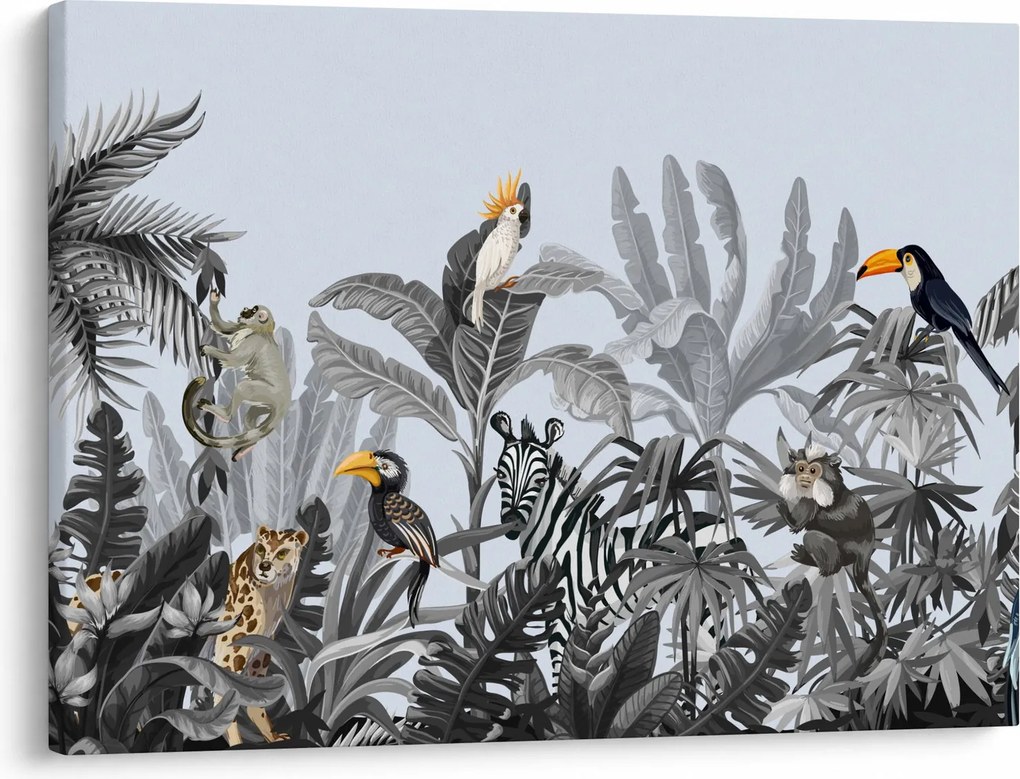 Tablou - Jungla ilustrată (70x50 cm)