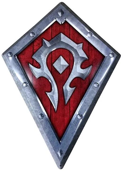 Placă metalică World of Warcraft - Horde Shield, (28 x 38 cm)