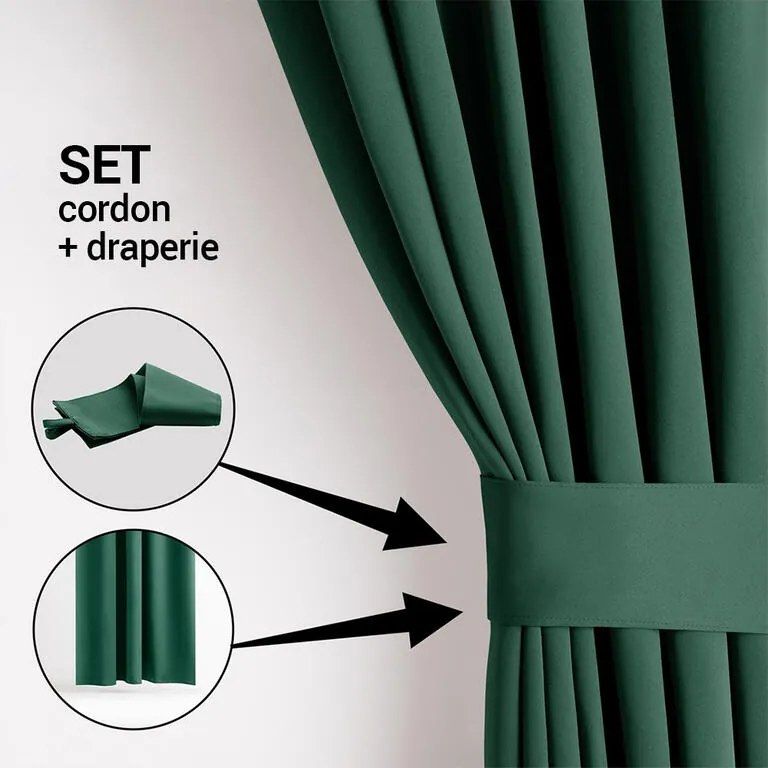 Draperie groasă blackout RESTILO verde închis 140 x 245 cm 1 buc