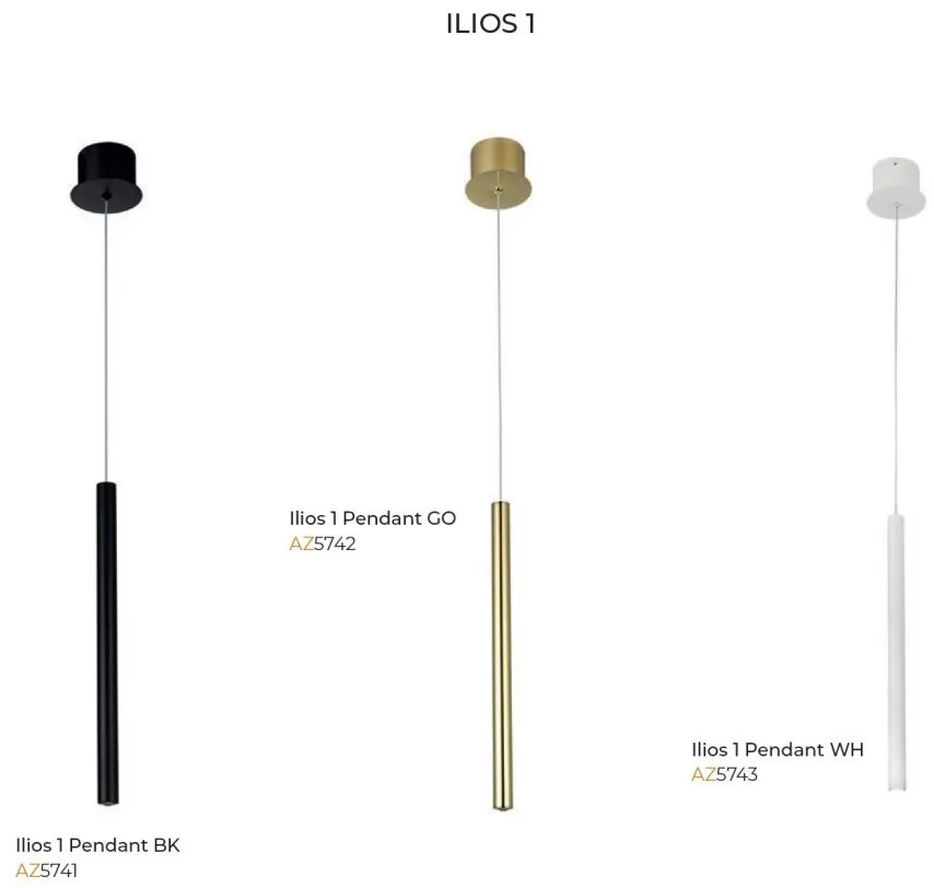 Pendul LED stil modern minimalist ILIOS 1 negru