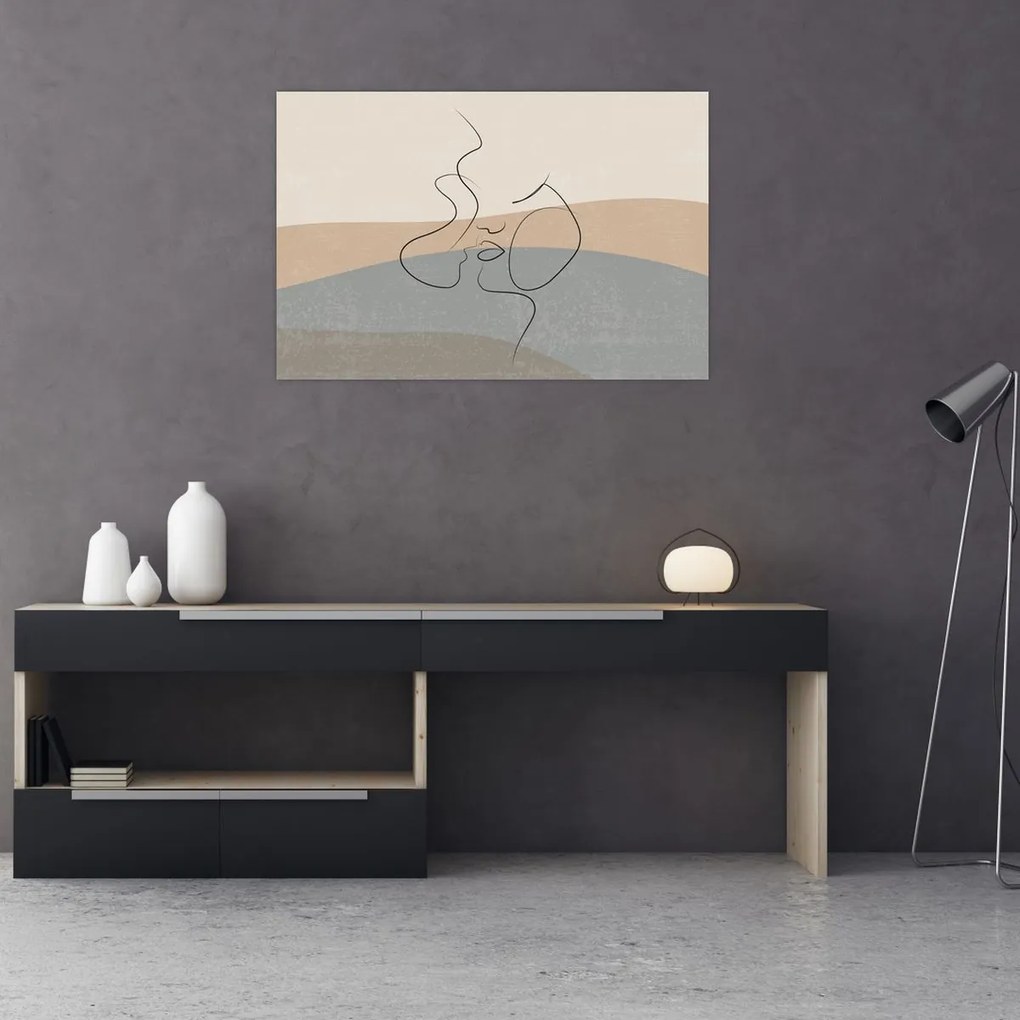 Tablou - Sărut de linie de artă (90x60 cm)