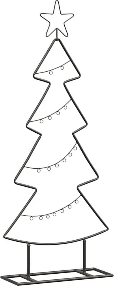 vidaXL Pom de Crăciun din metal cu suport Negru 90,5 cm Oțel
