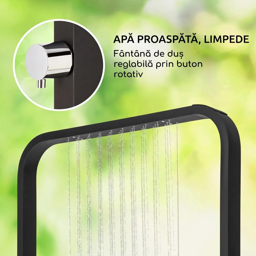 Blumfeldt Sumatra Breeze Square duș de grădină WPC aluminiu 70x55cm pătrat