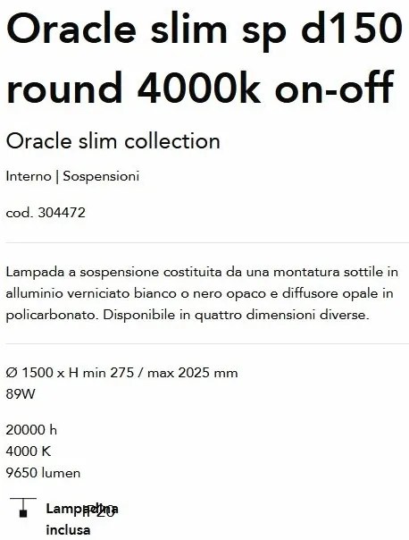 Lustra LED XXL design modern Oracle slim sp d150 round 4000k on-off negru