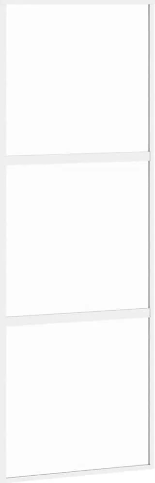 vidaXL Ușă glisantă, alb, 76x205 cm, sticlă securizată/aluminiu