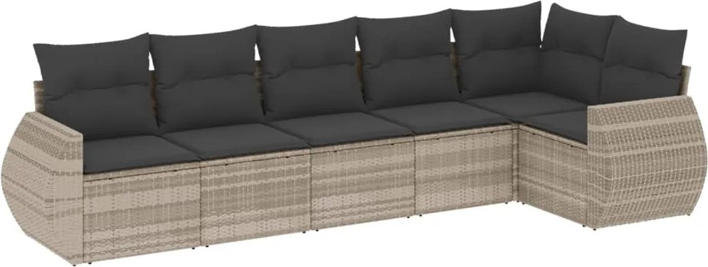 vidaXL Set canapele de grădină cu perne, 6 piese gri deschis poliratan