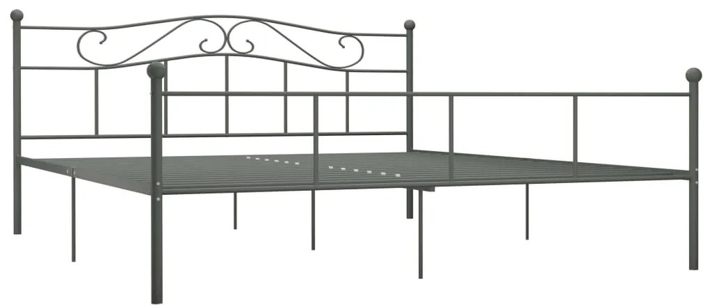 284536 vidaXL Cadru de pat, gri, 200 x 200 cm, metal
