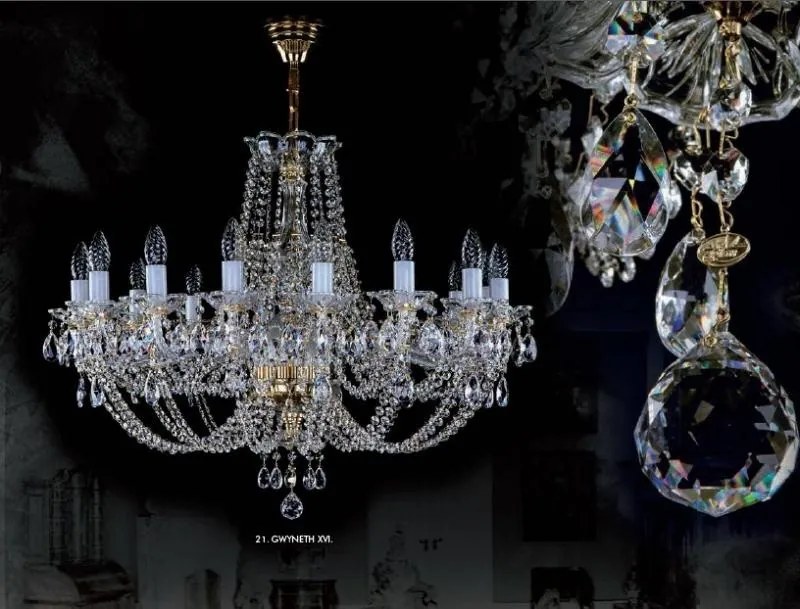 Candelabru Cristal Bohemia Exclusive 16 brate, diam. 86cm GWYNETH XVI CE