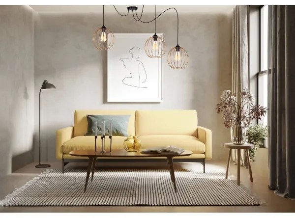 Lustră pe cablu MATT 3xE27/60W/230V neagră/cupru
