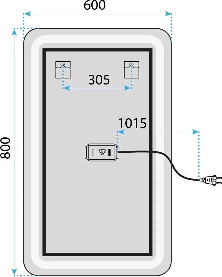 Oglindă LED MARLO 80X60