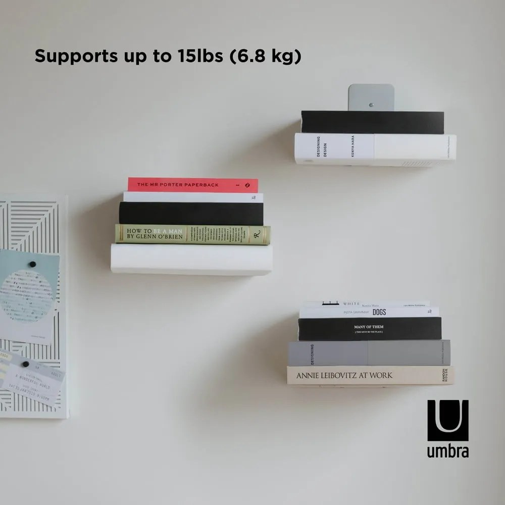 Rafturi argintii 3 buc. din metal 14 cm Conceal – Umbra