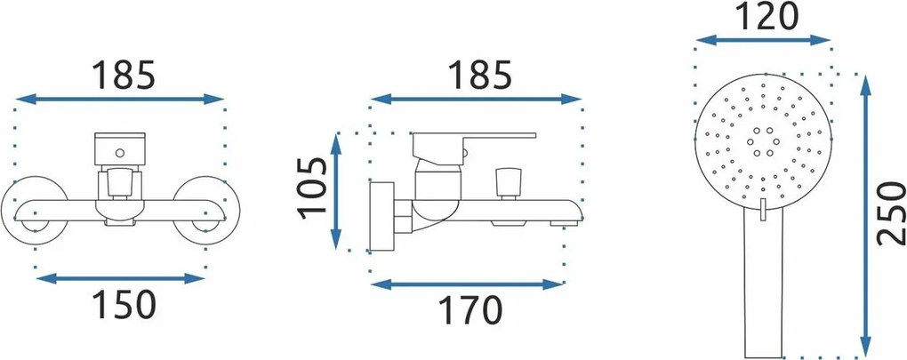 Baterie pentru cada REA BLOOM auriu