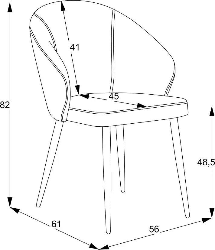 Scaun tapitat  si piciore metal  clasa A