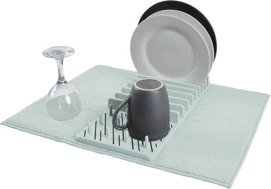 Scurgător de vase albastru deschis din plastic 50x38 cm – Homéa