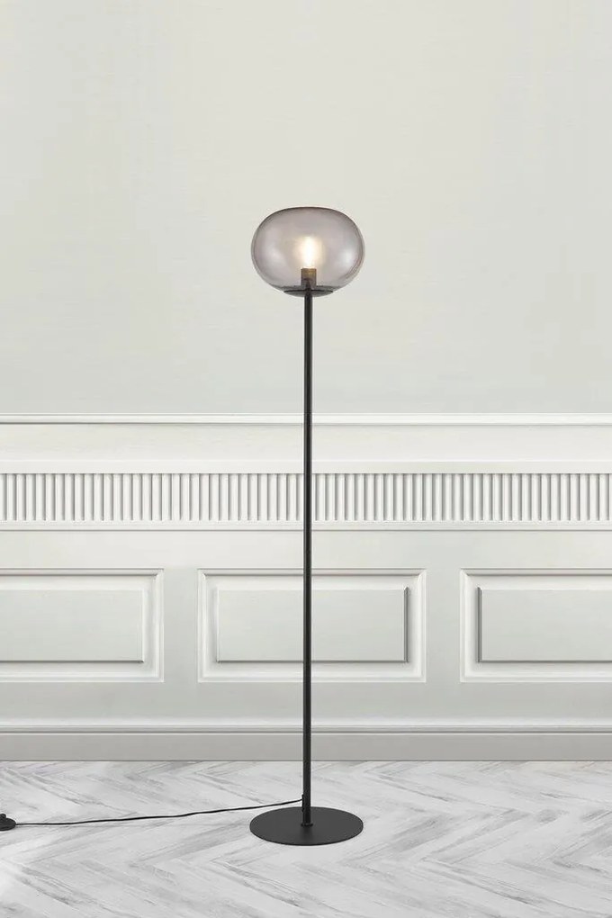 Lampadar, Lampa de podea design nordic Alton, negru/ fumuriu 2010514047 NL