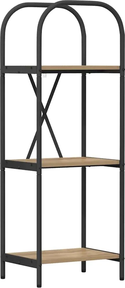 vidaXL Raft pentru cărți Stejar Artizanal 40 x 30 x 109 cm