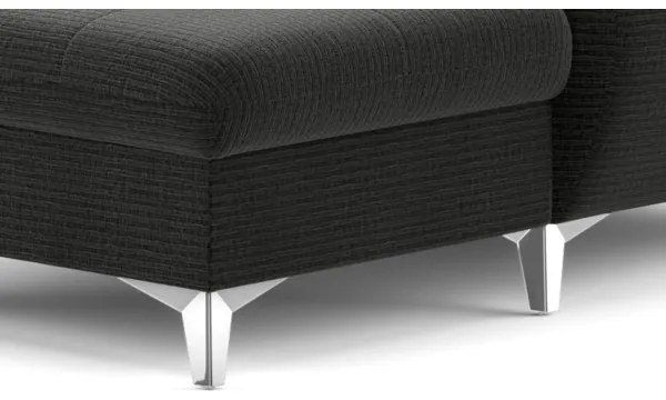 Canapea colțar extensibilă cu spațiu depozitare U CATANIA stânga grafit