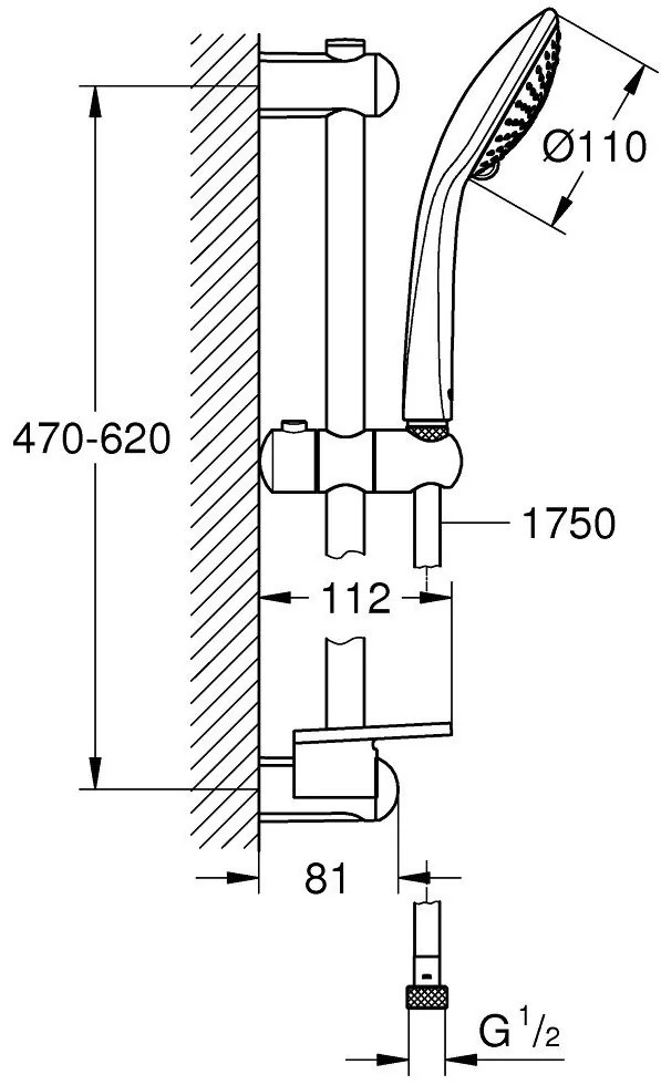 Grohe Euphoria 110 Champagne Set dus cu bara 60 cm