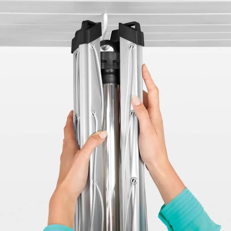 Uscator de rufe pentru exterior Brabantia TopSpinner 90300260, 40 m, Tepusa din metal pentru infigere, Rezistent la coroziune, Inox