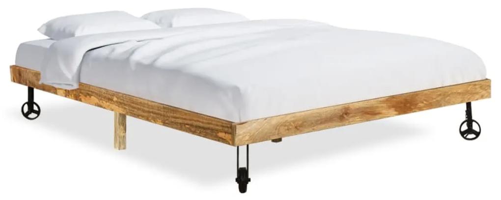 285913 vidaXL Cadru de pat, 140 x 200 cm, lemn masiv de mango