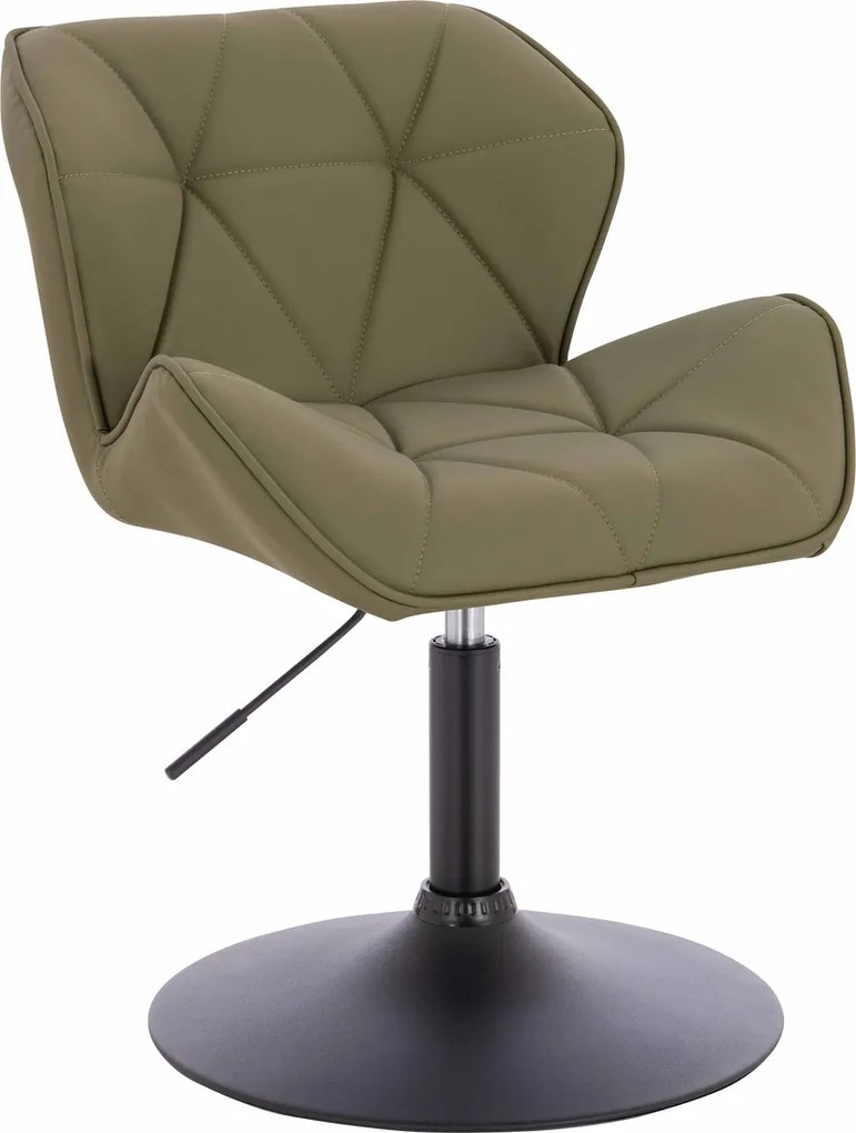 HR111N Scaun Khaki Piele Ecologica Premium Soft cu Bază Neagră