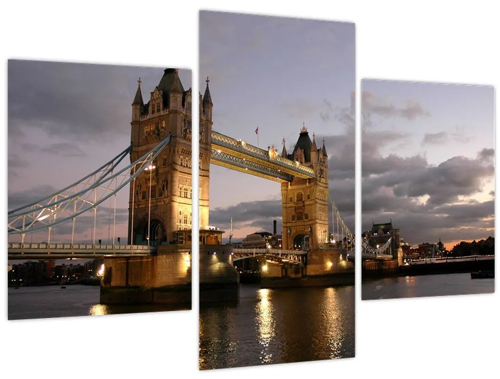 Tablou - Tower Bridge la noapte (90x60 cm)