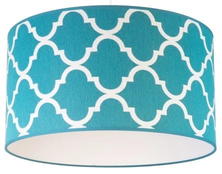 Lustră pe cablu Duolla MAROKO 1xE27/40W/230V d. 45 cm turcoaz/alb