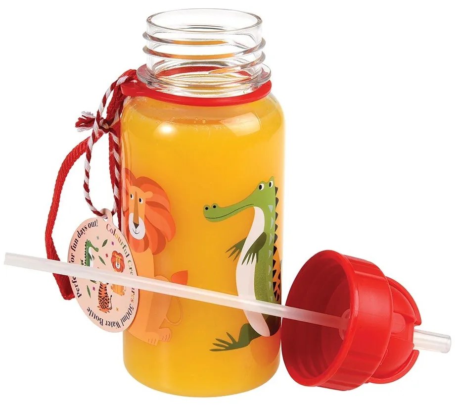Sticlă pentru copii roșie din tritan 500 ml Colourful Creatures – Rex London