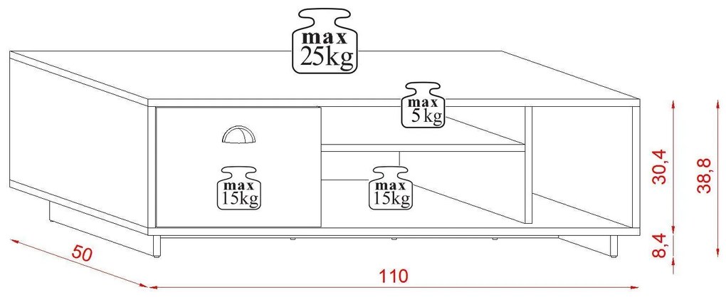 Măsuță de cafea Caspono ( alb). 1097202