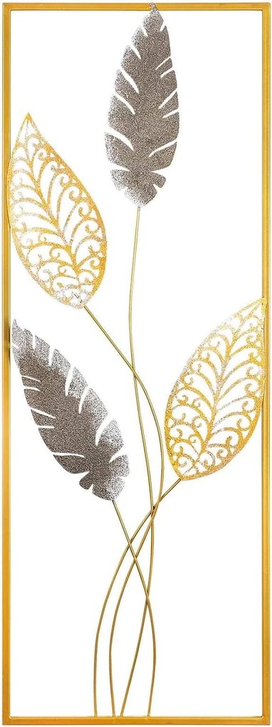 Decoratiune perete TIMEYI, auriu, metal, 32x5x90 cm