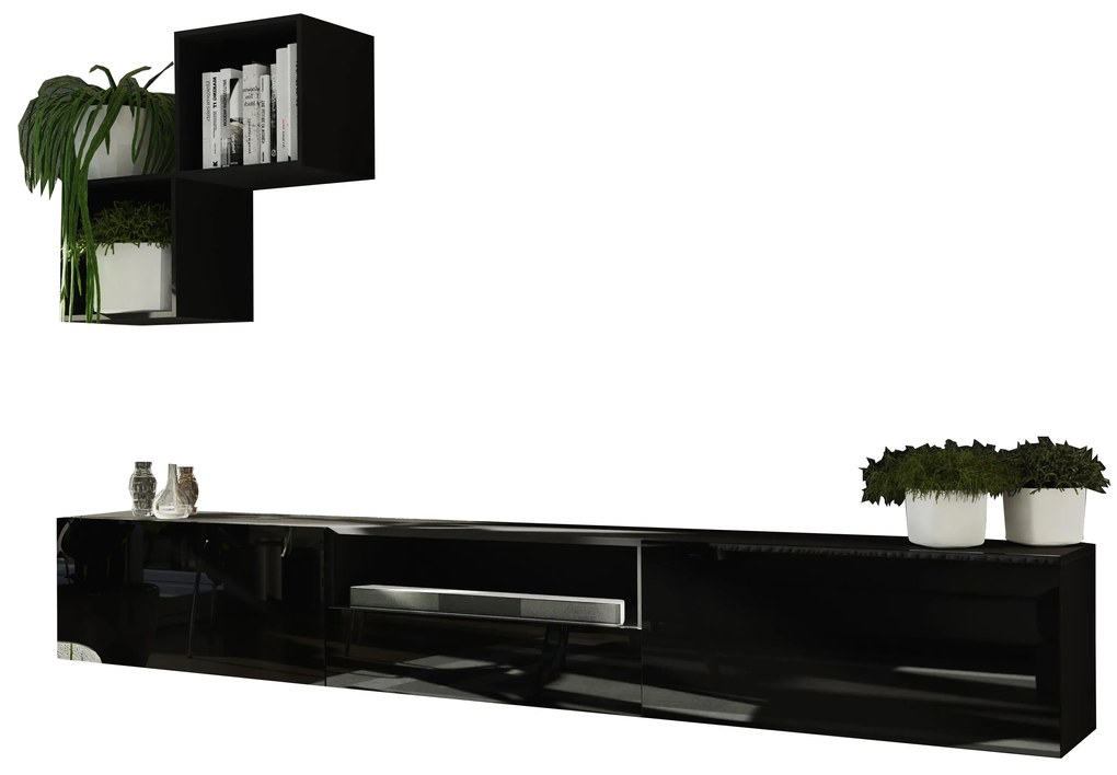 Mobilier living Berny 35 (negru + negru lucios). 1036095