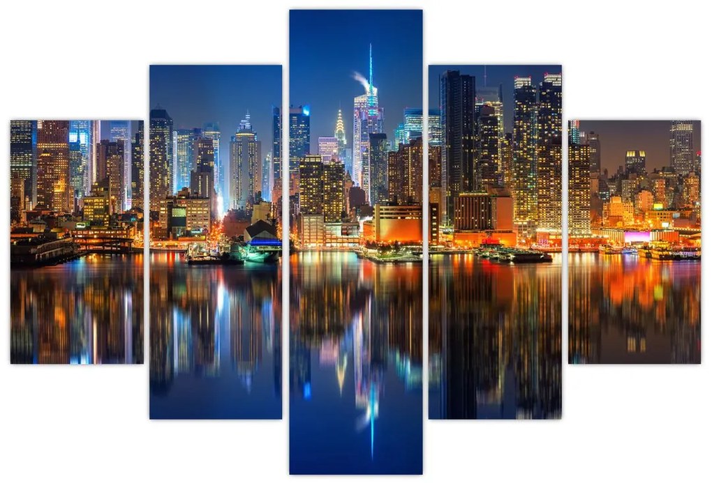 Tablou cu Manhattan noaptea (150x105 cm)