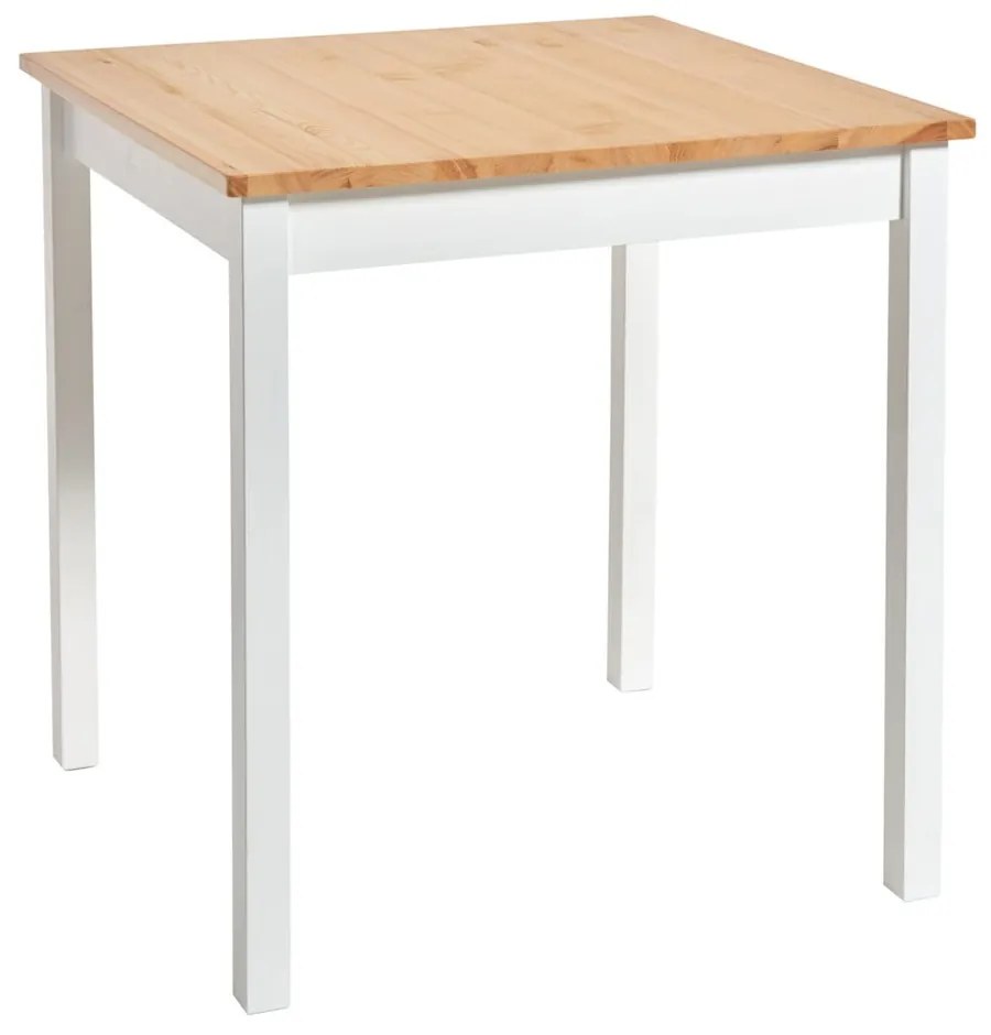 Masă dining din lemn de pin Bonami Essentials Sydney, 70 x 70 cm, natural-alb