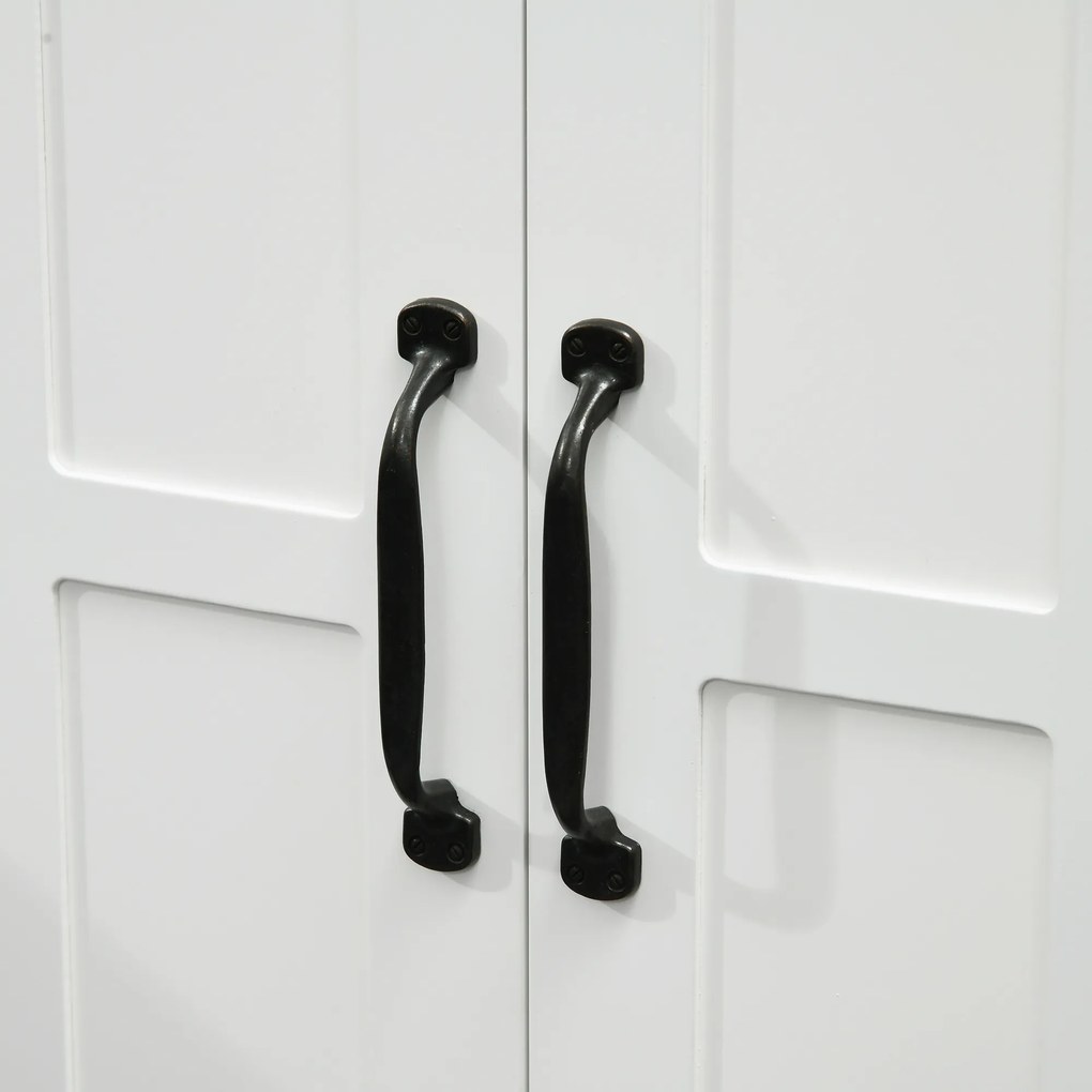 kleankin Dulap pentru Chiuvetă cu Piedestal, Dulap Sub Chiuvetă cu 2 Uși și Raft Reglabil, Dulap de Baie cu Decupaj în Formă de U, Alb | Aosom Romania