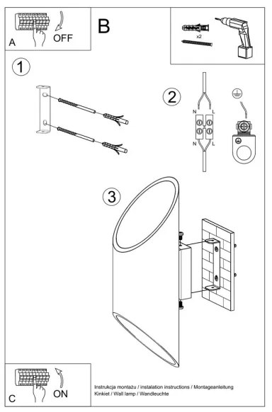 Aplică perete PENNE 30 1xG9/40W/230V negru