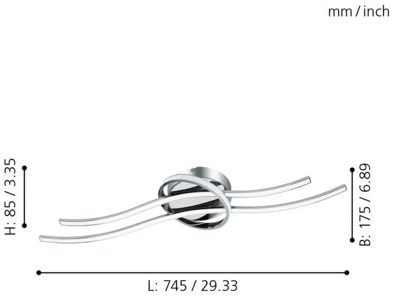 Eglo 96308 - LED Plafoniera SELVINA LED/6W+LED/7W