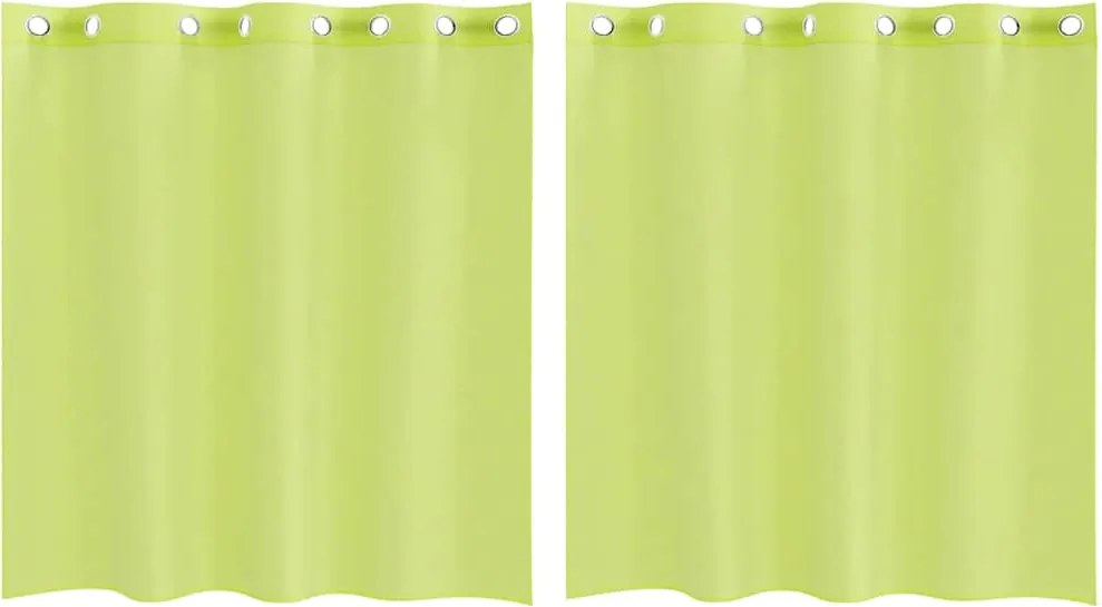 vidaXL Perdele Voile cu Oelii 2 buc Verde măr 140x140 cm