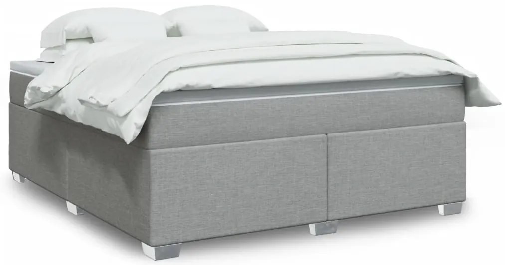 vidaXL Pat continental, gri deschis, 180x200 cm, material textil