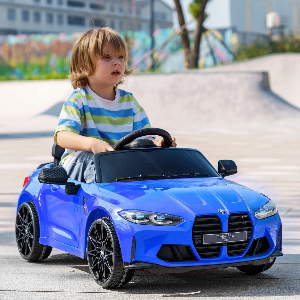 AIYAPLAY Mașinuță Electrică BMW M4 pentru Copii, Albastră | Aosom Romania