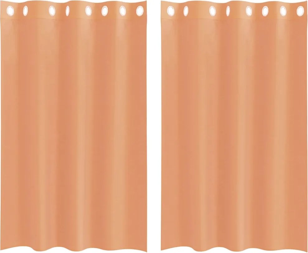 vidaXL Perdele Voile cu Oelii 2 buc Teracotă