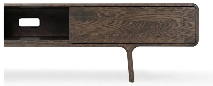 Comodă TV maro din lemn de stejar 220x45x45 cm Fawn – Gazzda