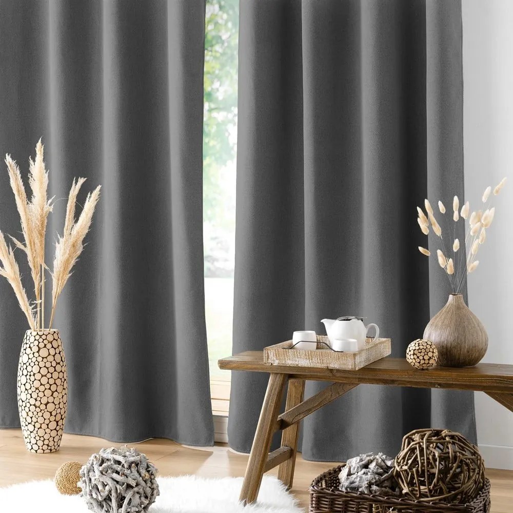 Draperie gri antracit antifonică 140x260 cm Jupiter – douceur d'intérieur