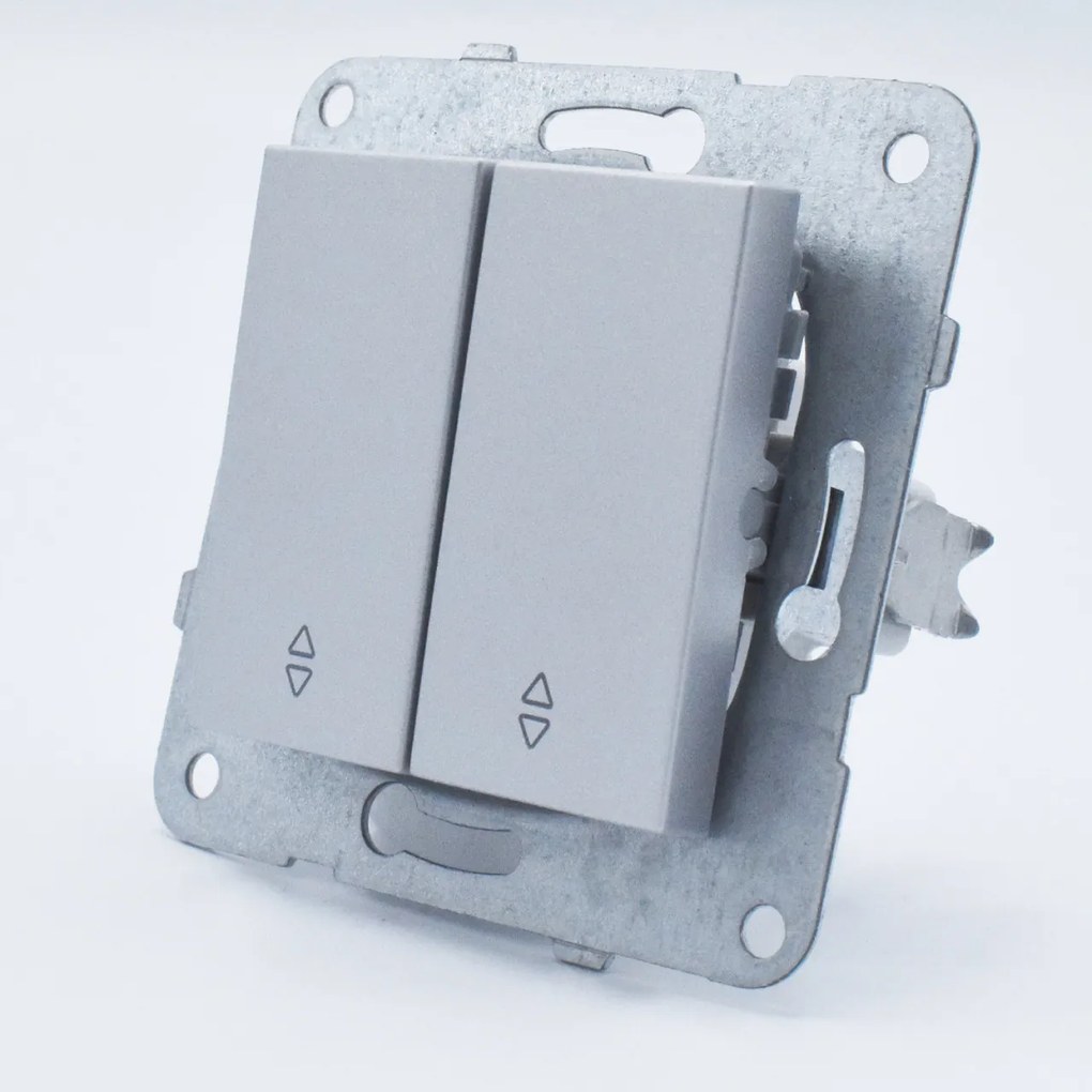 Intrerupator dublu alternativ, 10A, IP20, Argintiu, Panasonic Arkedia Slim/Karre Plus