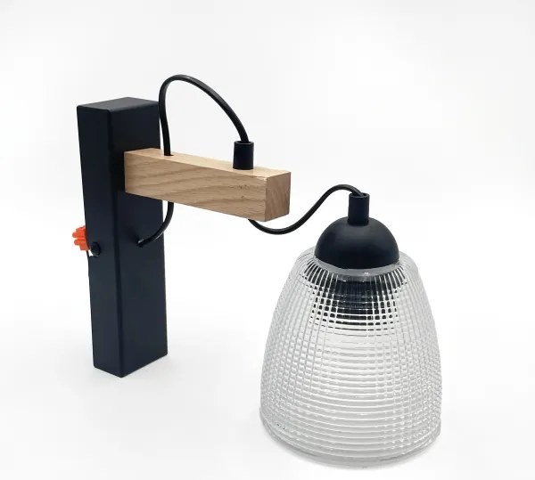 Lampă de perete LEANDRA 1xE27/15W/230V stejar/negru