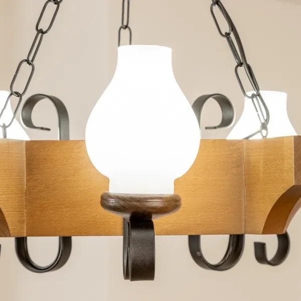 Lustră pe lanț Brilagi QUEEN 3xE14/40W/230V fag/nuc