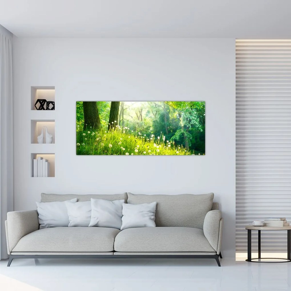 Tablou - Pajiște magică plină de păpădii (120x50 cm)