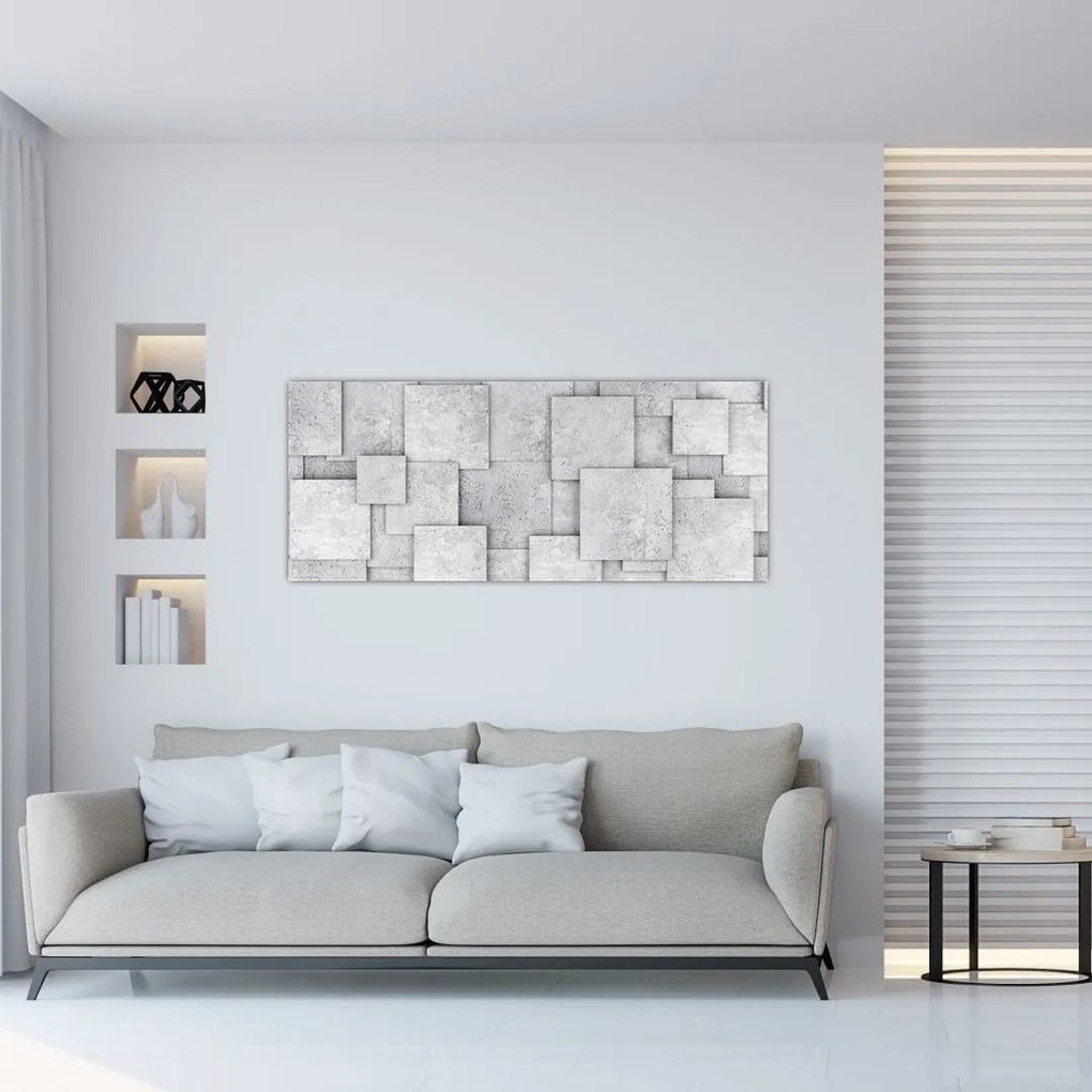 Tablou - Abstracție cu faianță de beton (120x50 cm)