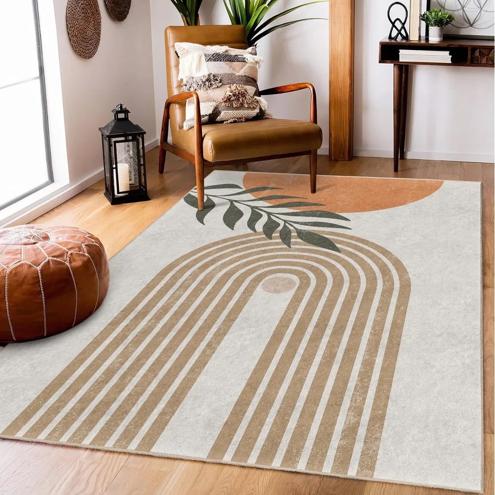 Covor crem lavabil 80x150 cm Dot Arch – Mila Home
